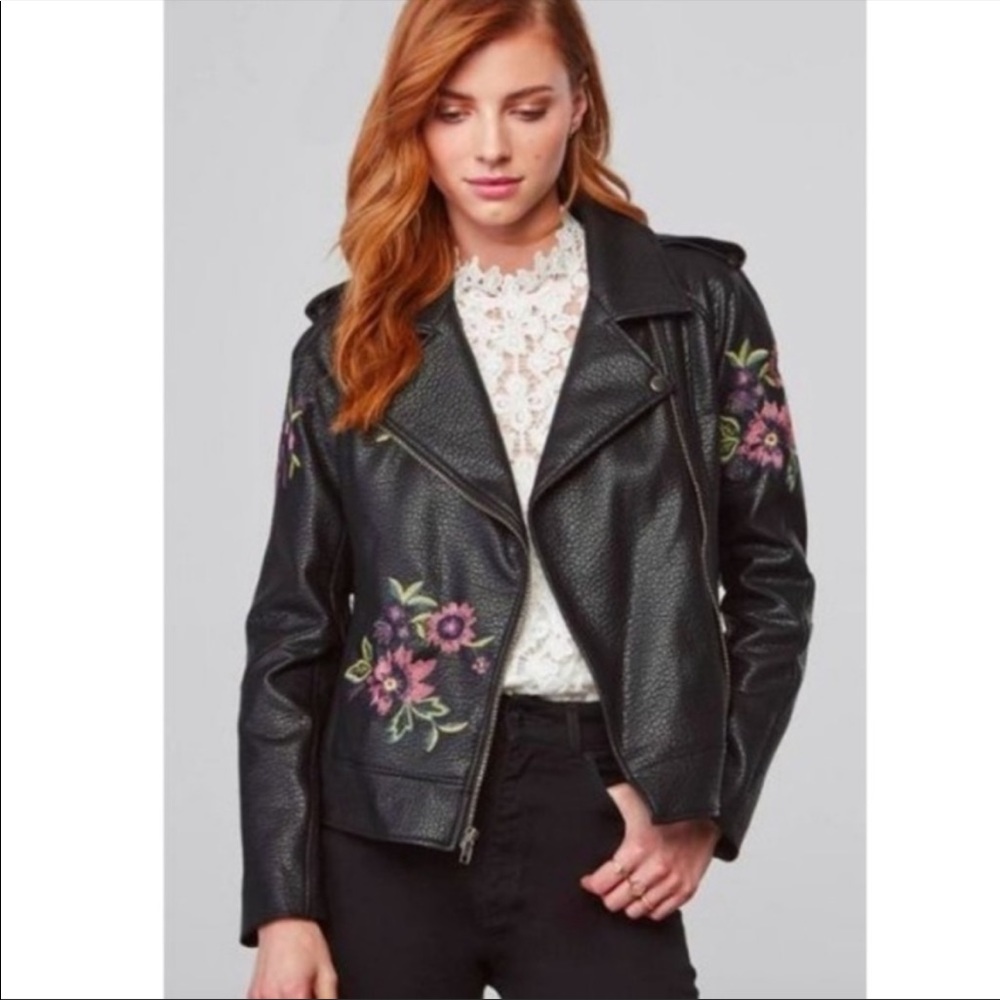 BB Dakota faux leather motto jacket